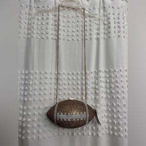 Football Hard Shell Bling Sparkle Purse Super Bowl Style